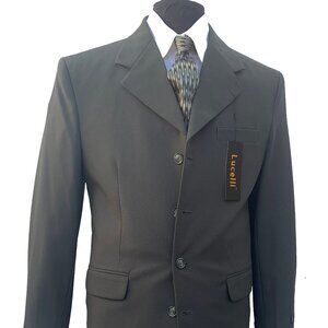 LUCELLI 2 PIECE MEN'S SUIT HIGH QUALITY ITALIAN SUPERIOR POLYESTER 4B WOOL TOUCH